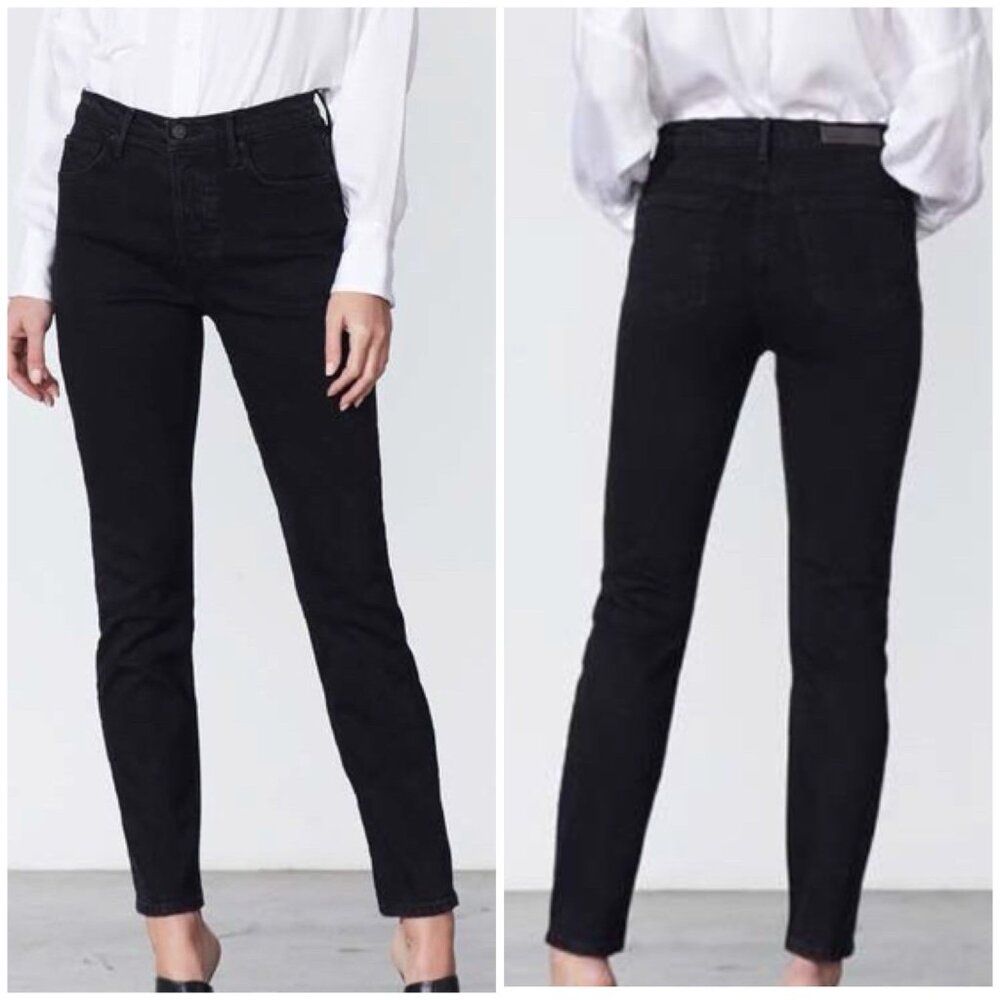 GRLFRND Karolina High-Rise Charcoal Slim Stretch Ankle Jeans in ‘Nine Lives’ 25